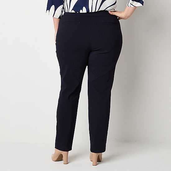 Liz Claiborne Womens Straight Mid Rise Pull-On Pant