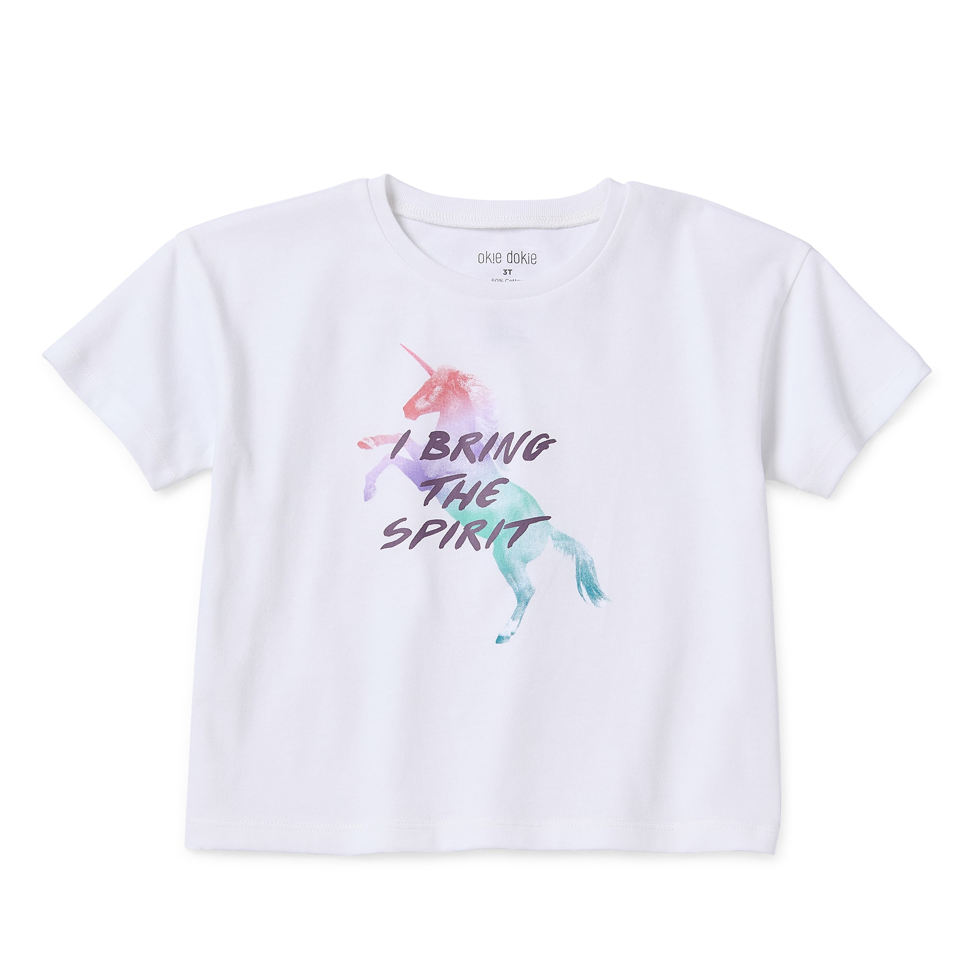 Okie Dokie Active Girls Round Neck Short Sleeve Active T-Shirt