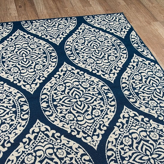 Momeni Baja 17 Damask Indoor Outdoor Rectangular Accent Rug