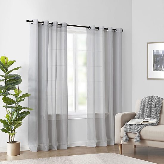 Arm And Hammer Curtain Fresh Odor-Neutralizing Grommet Top Sheer Single Curtain Panels