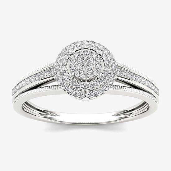 1/5 CT.T.W. Natural Diamond 10K White Gold Engagement Ring