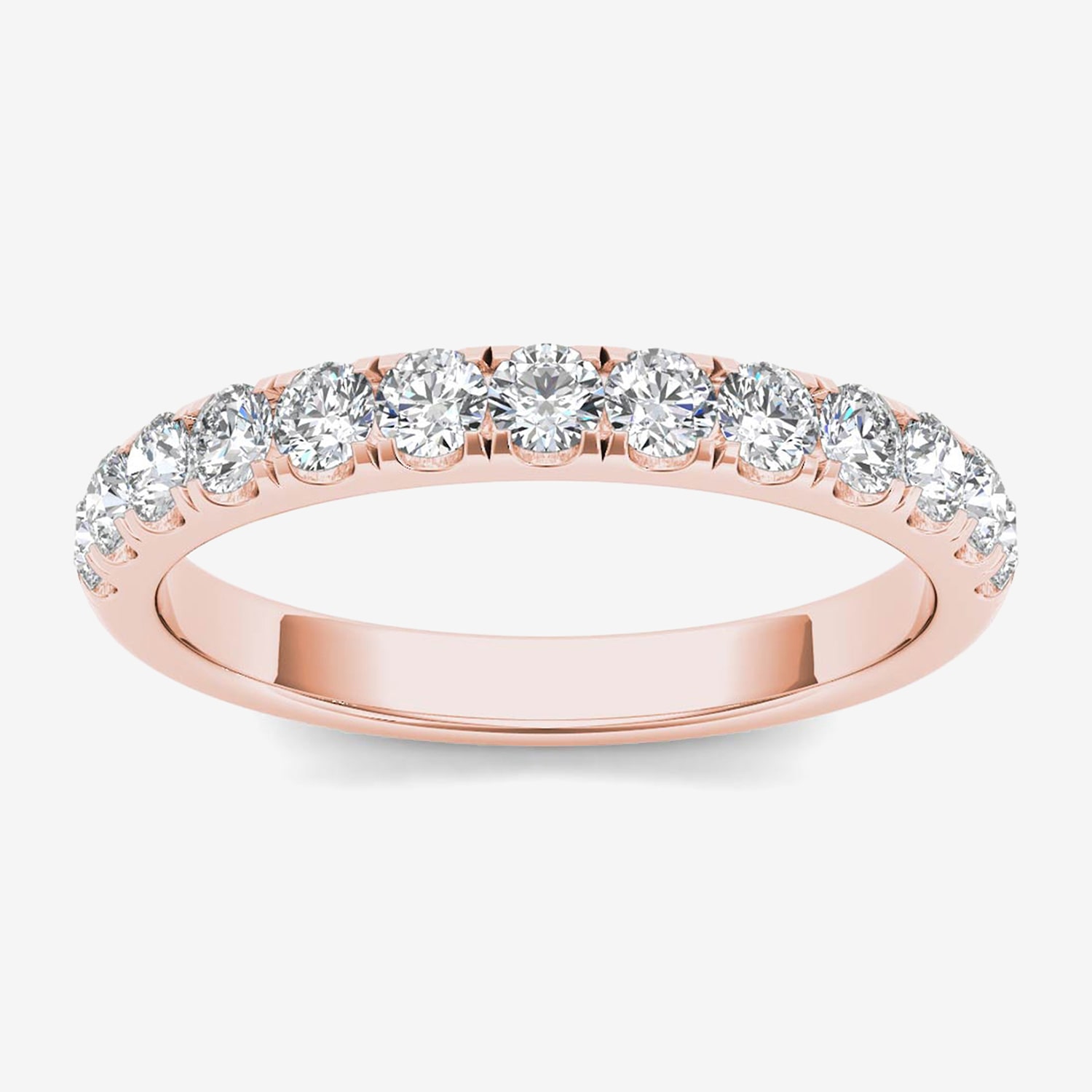 Womens 2MM 1/ CT. T.W. Natural White Diamond 14K Gold Wedding Band