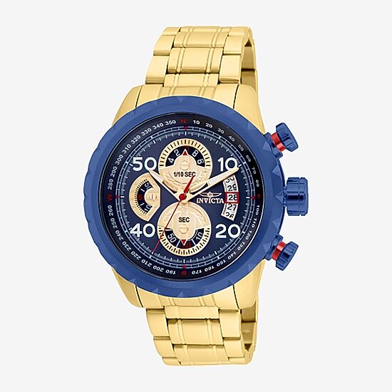 Invicta Mens Gold Tone Stainless Steel Bracelet Watch 28148