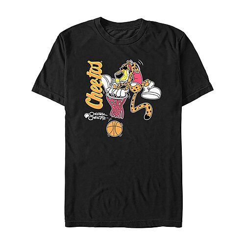 Mens Crew Neck Short Sleeve Regular Fit Cheetos Graphic T-Shirt, Medium, Black
