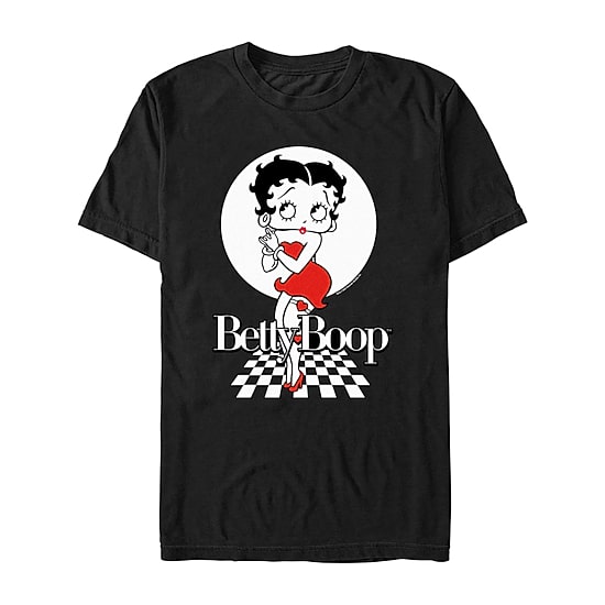 Mens Crew Neck Short Sleeve Regular Fit Betty Boop Graphic T-Shirt