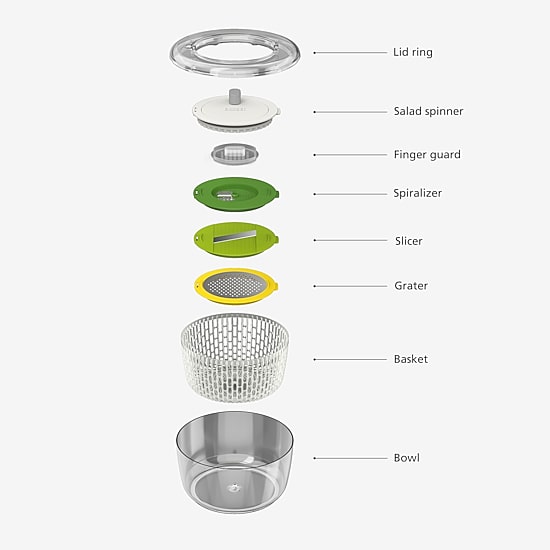 Joseph Joseph  Multi-Prep 4-Piece Preparation Set - Multicolour Salad Spinner