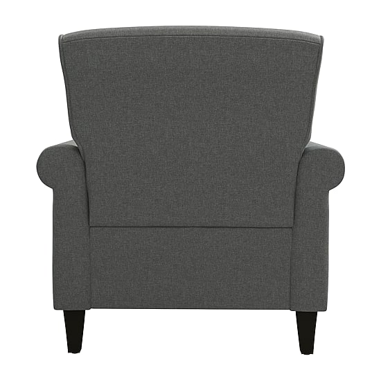 Jean Traditional Rolled Arm Accent Chair with Pewter Nailheads in Linen