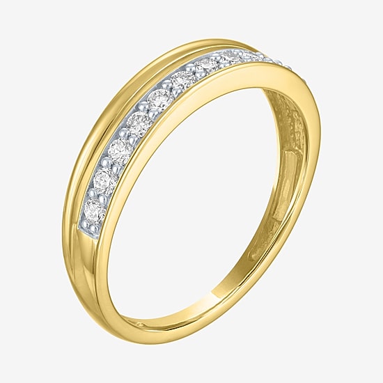 (G-H / Si2-I1) Womens 4.5MM 1/4 CT. T.W. Lab Grown White Diamond 10K Gold Wedding Band