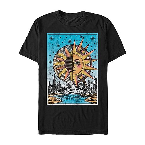 Mens Short Sleeve Graphic T-Shirt, Large, Black