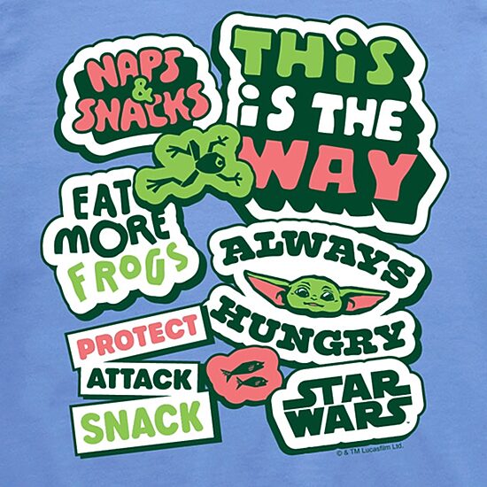Disney Collection Little & Big Kid Boys Crew Neck Short Sleeve Regular Fit Baby Yoda Star Wars Graphic T-Shirt