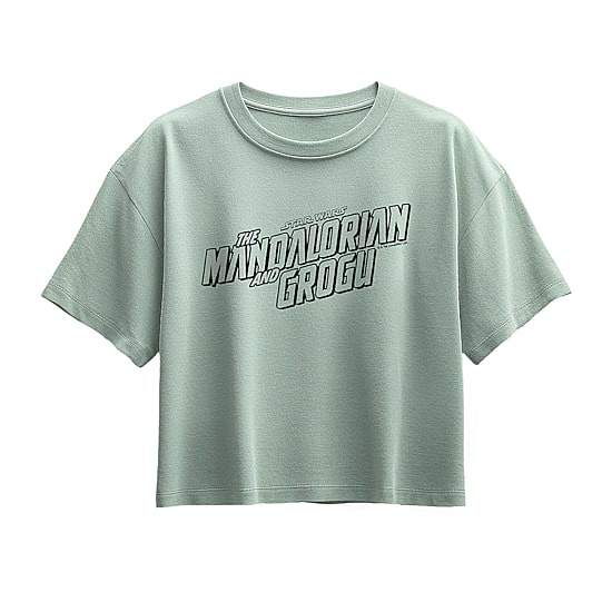 Disney Collection Little & Big Kid Girls Crew Neck Short Sleeve Regular Fit Baby Yoda Star Wars Graphic T-Shirt