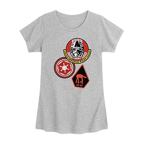 Disney Collection Little & Big Kid Girls Crew Neck Short Sleeve Regular Fit Star Wars Graphic T-Shirt, X-large, Gray