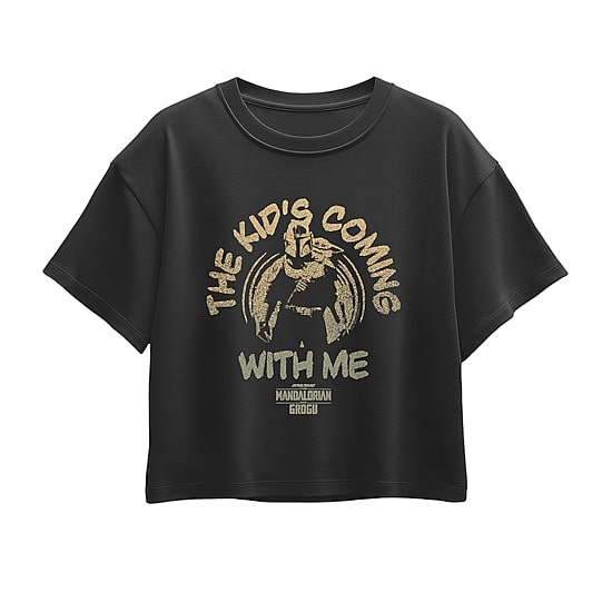Disney Collection Little & Big Kid Girls Crew Neck Short Sleeve Regular Fit Baby Yoda Star Wars Graphic T-Shirt