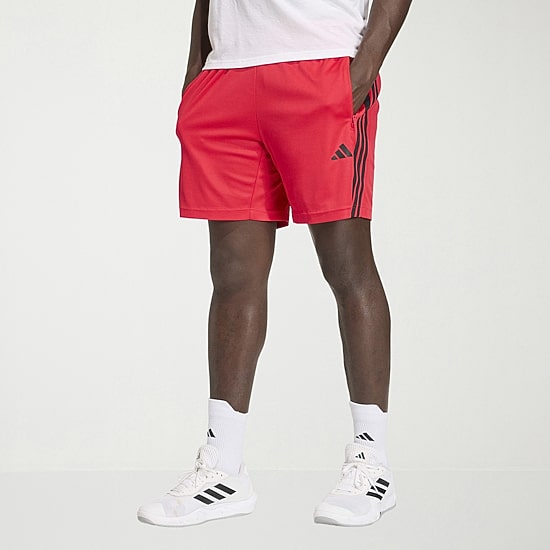 adidas Essential 3 Stripe Mens 7" Workout Shorts