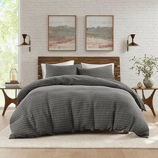 Woolrich Lyon Waffle Washed 3-pc. Easy Care Duvet Cover Set
