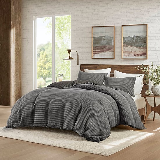 Woolrich Lyon Waffle Washed 3-pc. Easy Care Duvet Cover Set