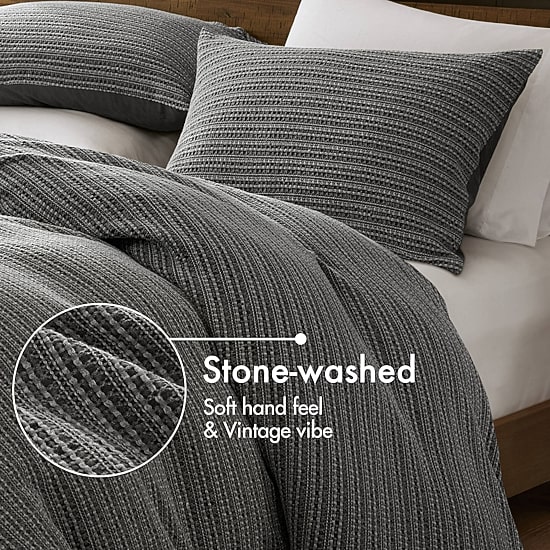 Woolrich Lyon Waffle Washed 3-pc. Easy Care Duvet Cover Set