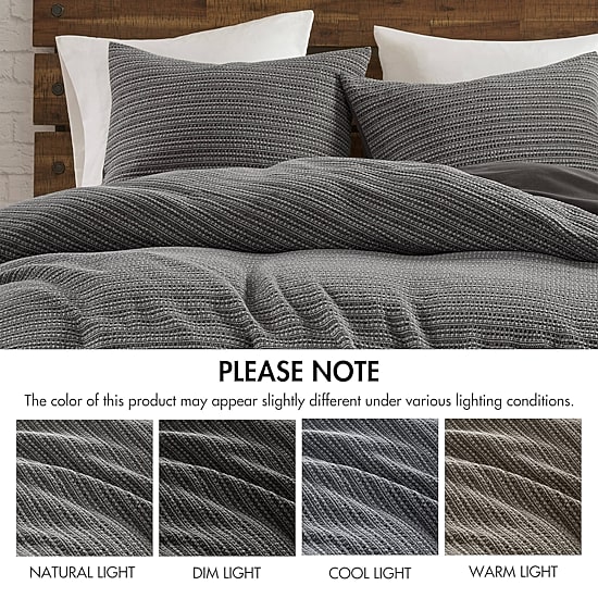 Woolrich Lyon Waffle Washed 3-pc. Easy Care Duvet Cover Set