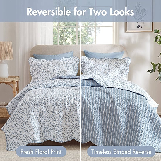 Madison Park Eamon Reversible Print Scalloped Edge 3-pc. Quilt Set