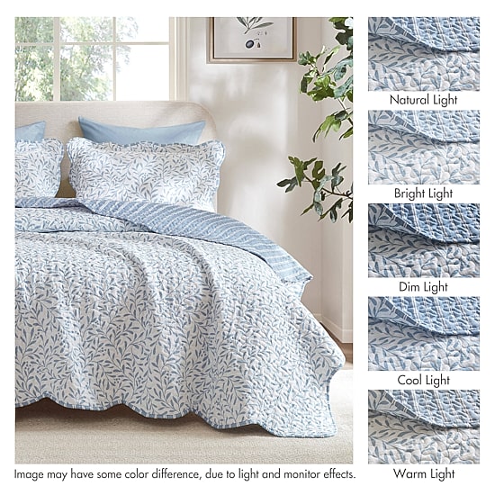 Madison Park Eamon Reversible Print Scalloped Edge 3-pc. Quilt Set