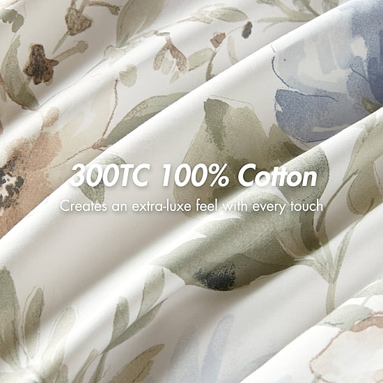 Harbor House Herbal 5-Pc. Cotton Sateen Print 5-pc. Easy Care Duvet Cover Set