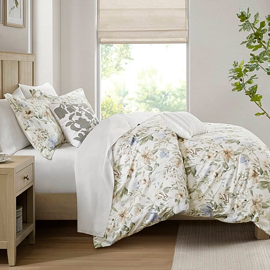 Harbor House Herbal 5-Pc. Cotton Sateen Print 5-pc. Easy Care Duvet Cover Set