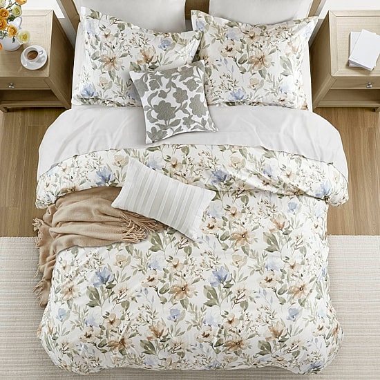 Harbor House Herbal 5-Pc. Cotton Sateen Print 5-pc. Easy Care Duvet Cover Set