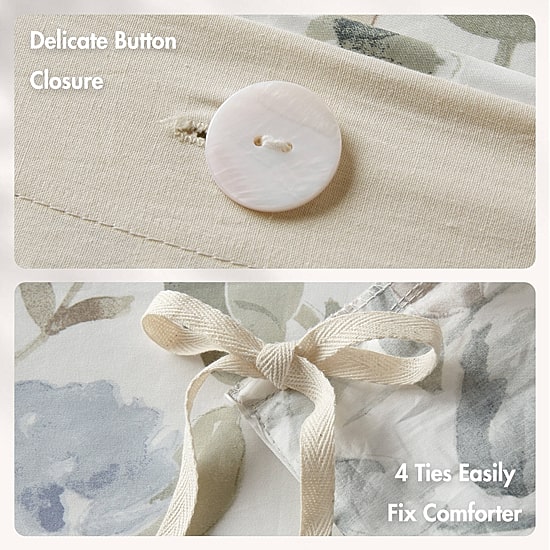 Harbor House Herbal 5-Pc. Cotton Sateen Print 5-pc. Easy Care Duvet Cover Set