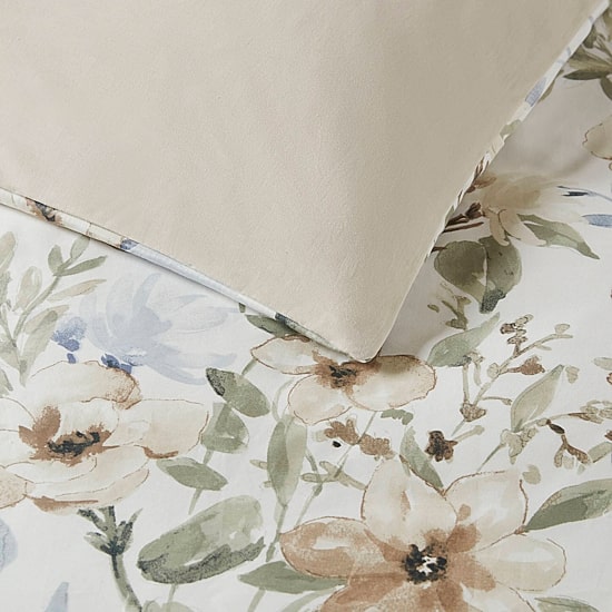 Harbor House Herbal 5-Pc. Cotton Sateen Print 5-pc. Easy Care Duvet Cover Set