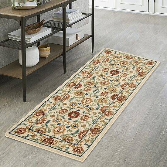 Maples Persian Tan Floral Indoor Rectangular Runner