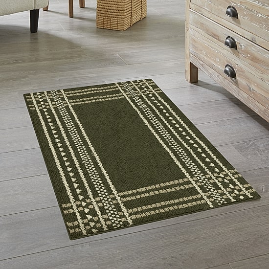 Maples Border Plaid Indoor Rectangular Accent Rug