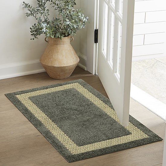 Maples Solid Cut and Loop Indoor Rectangular Accent Rug