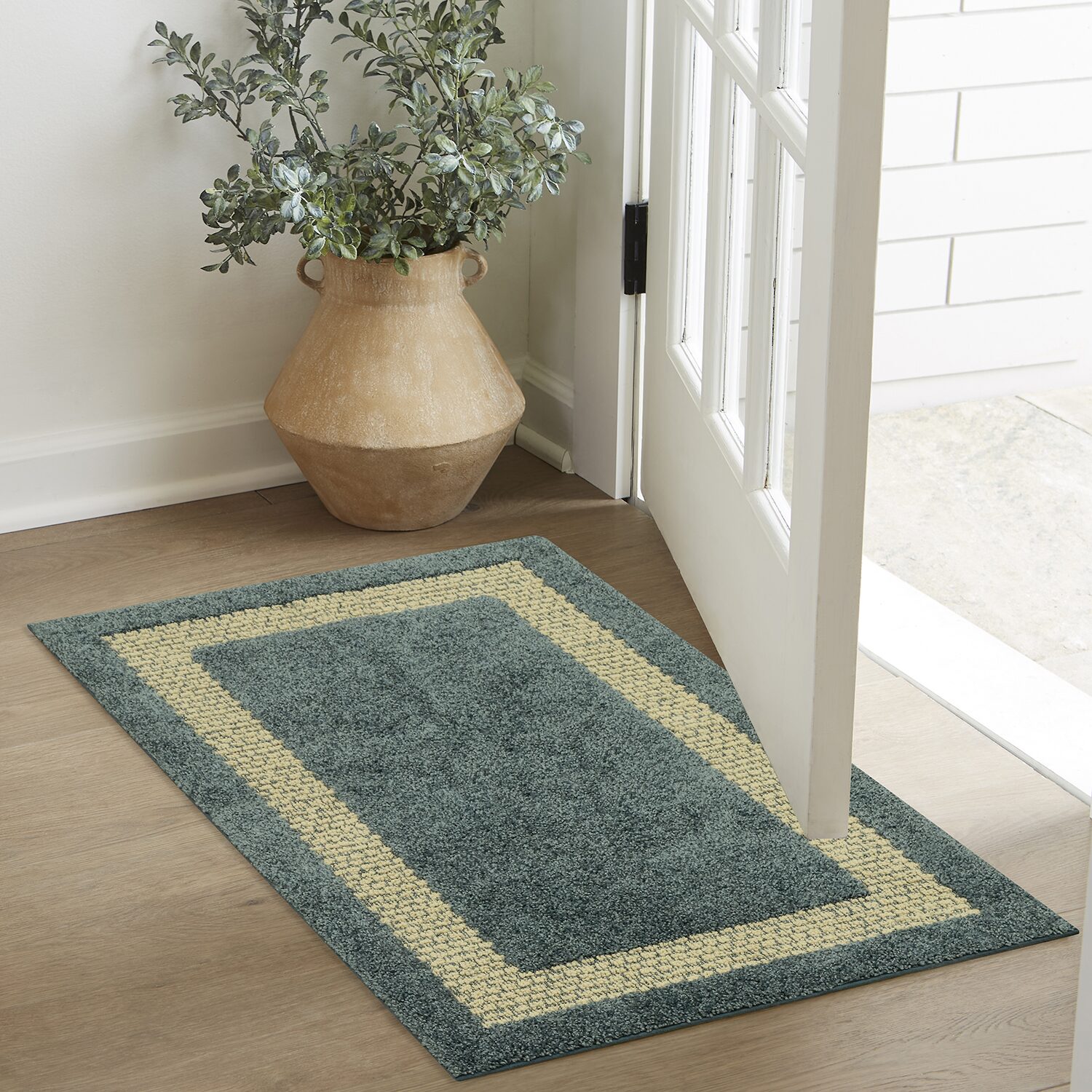 Maples Solid Cut and Loop Indoor Rectangular Accent Rug