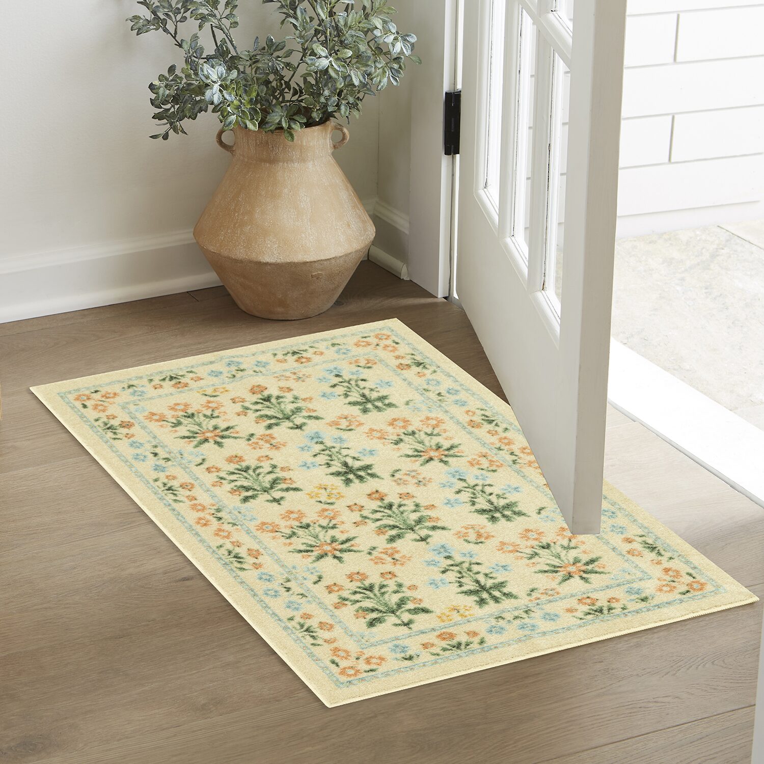 Maples Multi Floral Ivory Indoor Rectangular Accent Rug