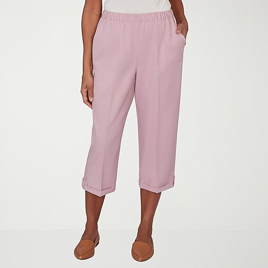 Alfred Dunner Vintage Charm Womens Straight Capri Pant