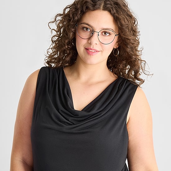 a.n.a Womens Plus Sleeveless Cowl Neck Knit Dress