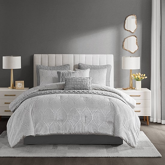Madison Park Drift Jacquard 10-pc. Comforter & Quilt Set