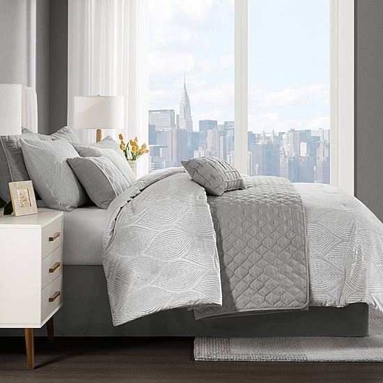Madison Park Drift Jacquard 10-pc. Comforter & Quilt Set