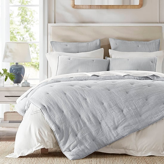 Harbor House Breeze Cotton Gauze  Embroidered 3-pc. Easy Care Quilt Set