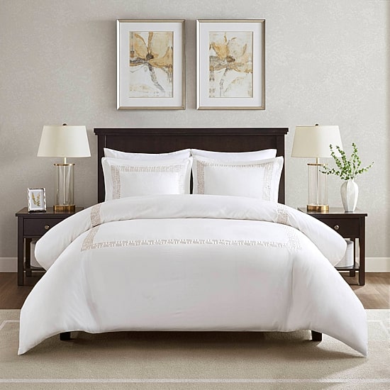 Harbor House Nile Cotton Sateen With Embroidery 3-pc. Embroidered Duvet Cover Set