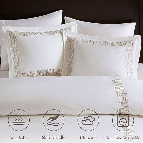 Harbor House Nile Cotton Sateen With Embroidery 3-pc. Embroidered Duvet Cover Set
