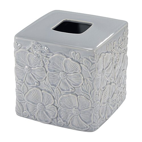 Nicole Miller Camille 6" Decorative Tissue Box Cover - Gray