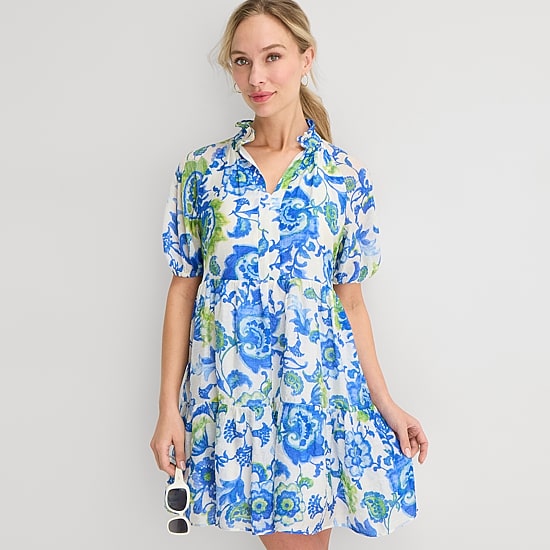 MSK Womens Midi V Neck Short Sleeve Floral Fit + Flare Dress