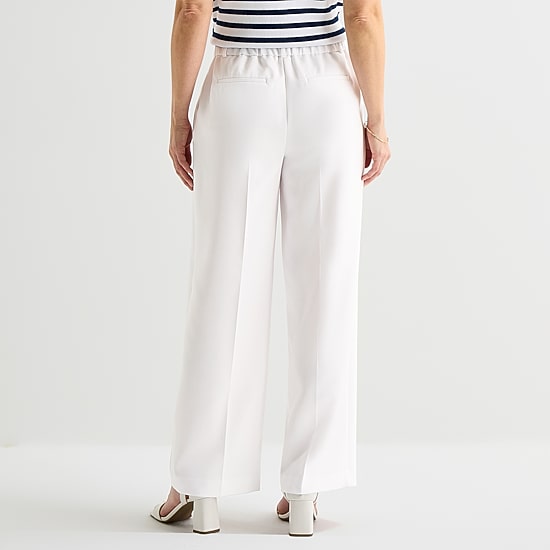 Liz Claiborne Charlotte Womens Tall Wide Leg Mid Rise Trouser