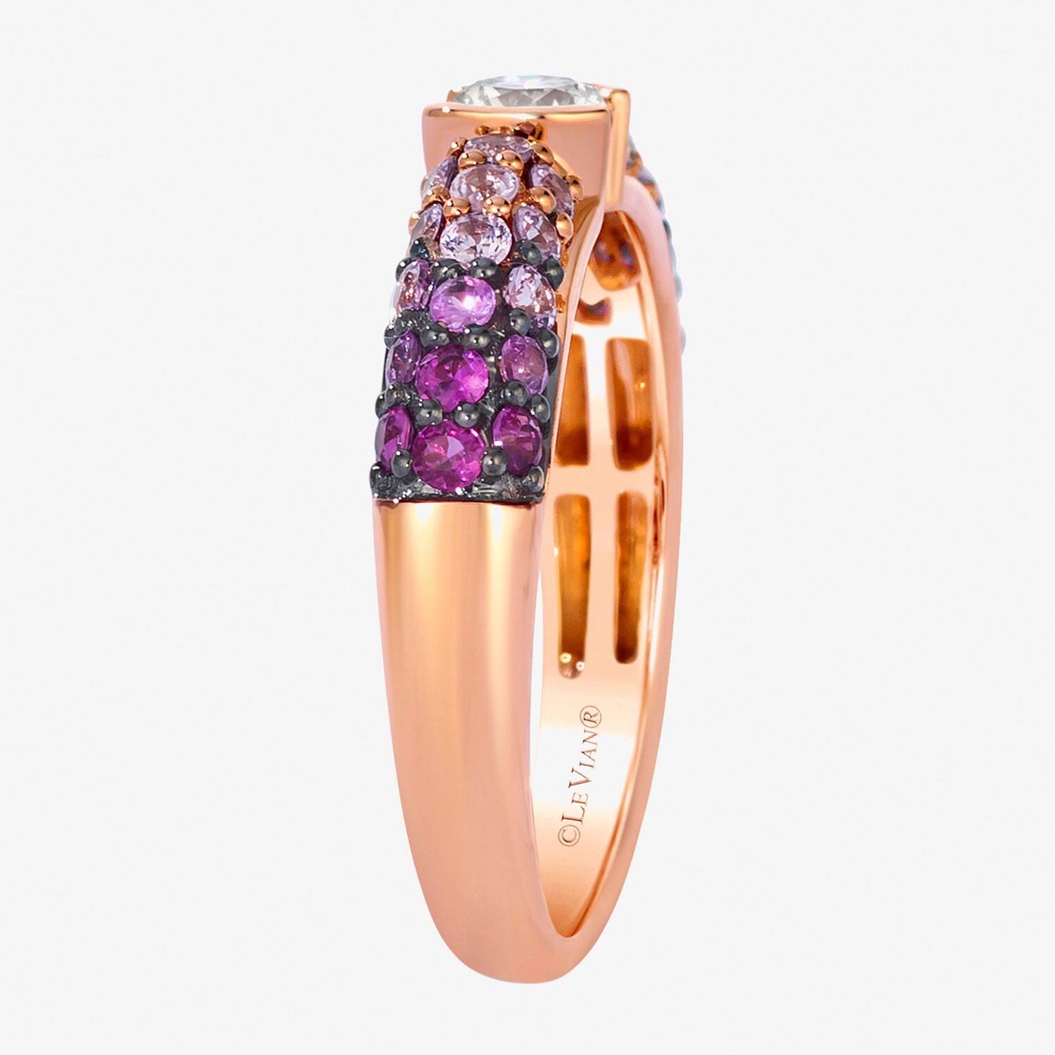 Le Vian Grand Sample Sale Le Vian Grand Sample Sale Limited Quantities! Womens 1/4 CT. T.W. Genuine Pink Sapphire 14K Gold Round Side Stone Cocktail Ring