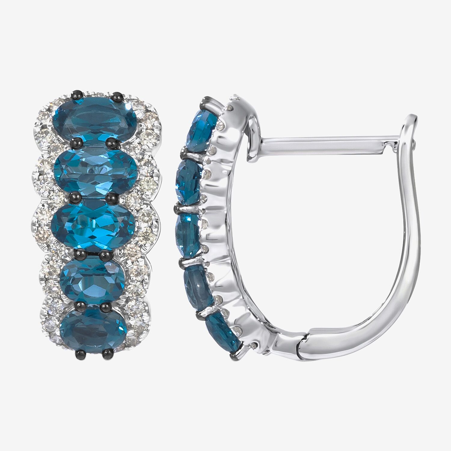 Le Vian Grand Sample Sale Le Vian Grand Sample Sale Limited Quantities! Womens 3/8 CT. T.W. Genuine Blue Topaz 14K Gold 3/4 Inch Hoop Earrings