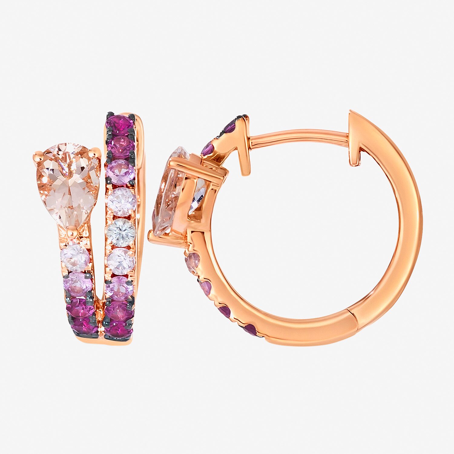 Le Vian Grand Sample Sale Le Vian Grand Sample Sale Limited Quantities! Womens Genuine Pink Morganite 14K Gold 15mm Hoop Earrings