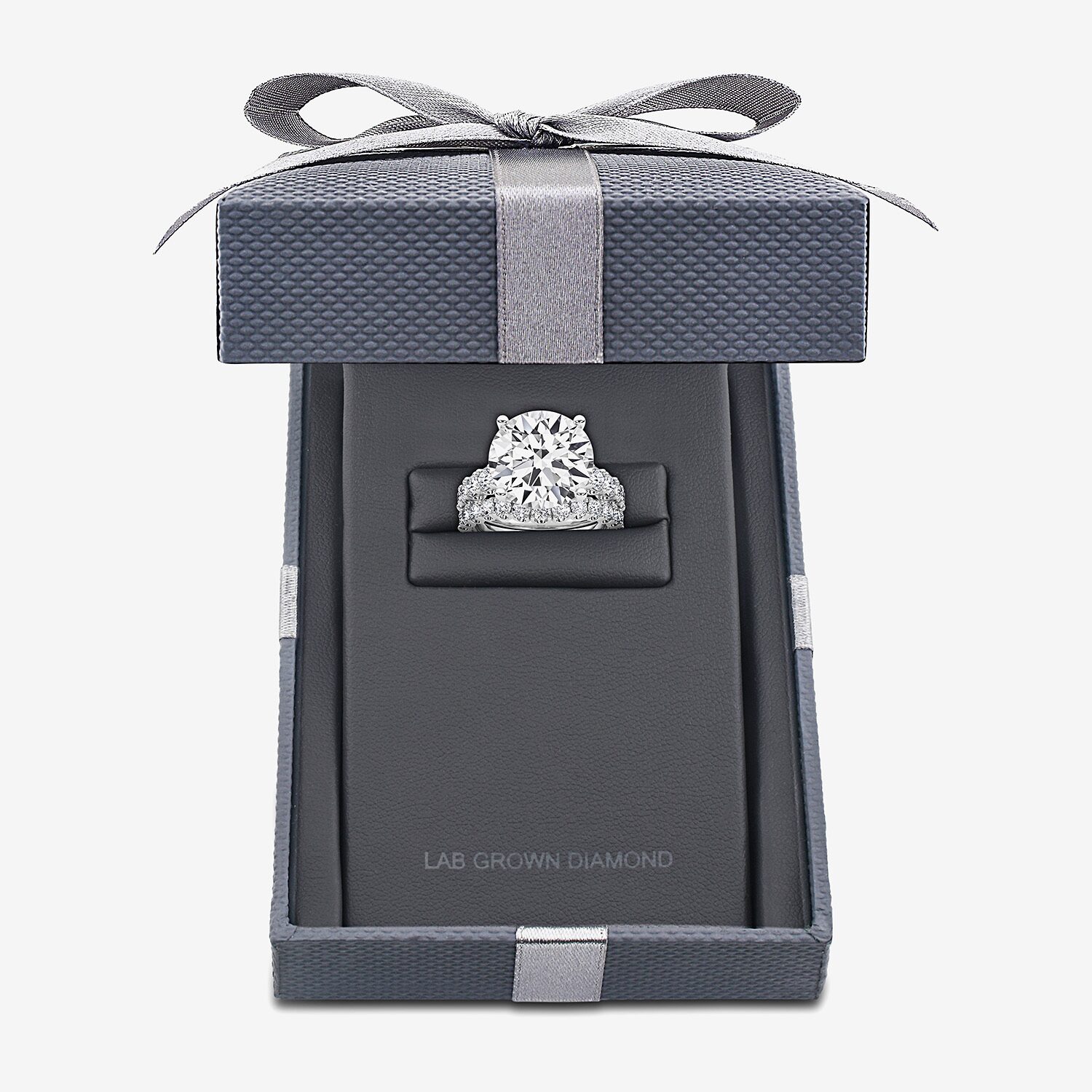 Grown Gorgeous (F / Vs2) Womens / Ct. T.W. Lab White Diamond 14K Gold Round Side Stone Bridal Set