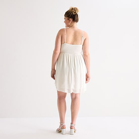 Forever 21 Womens Juniors Plus V Neck Sleeveless Babydoll Dress