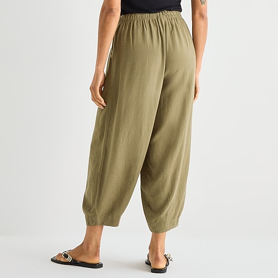 a.n.a Womens Linen Ankle Balloon Pant